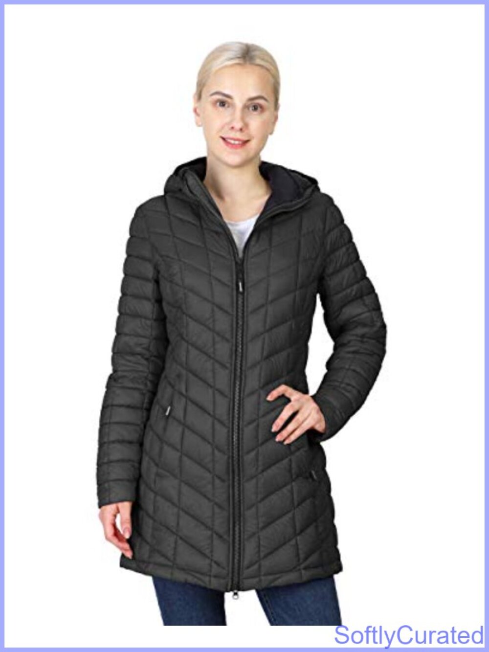 Women's Hooded Long Puffer Coat Lightweight Winter Jacket